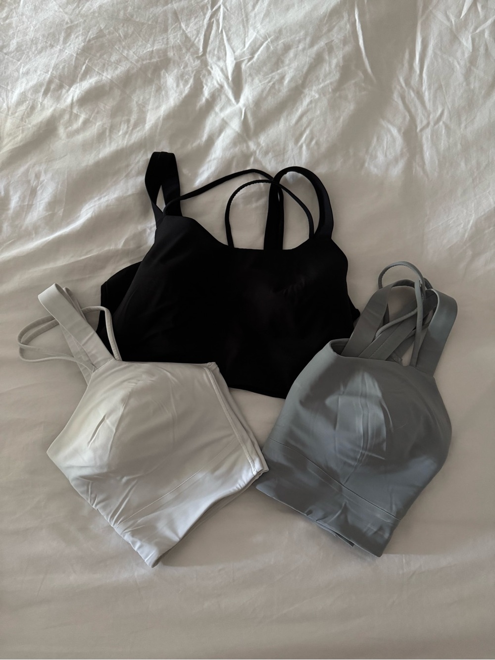 Lululemon Seamless Sports Bra - Black, White, Gray